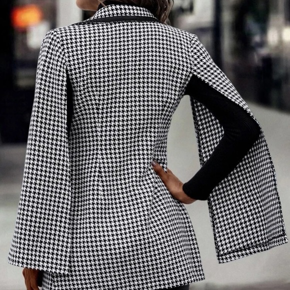 NWT, Lavishly Paris Women’s Designer Houndstooth Cloak Style Blazer. - Picture 7 of 16